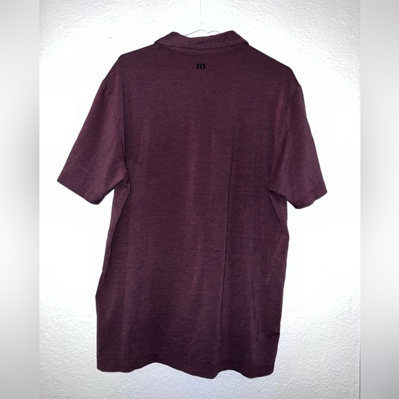 Travis Mathew Brown Maroon Black Striped Polo Short Sleeve Shirt - Picture 4 of 8